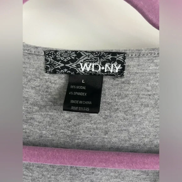 WD•NY Black & Gray Kimono Style Crop Top - Large - Picture 3 of 3